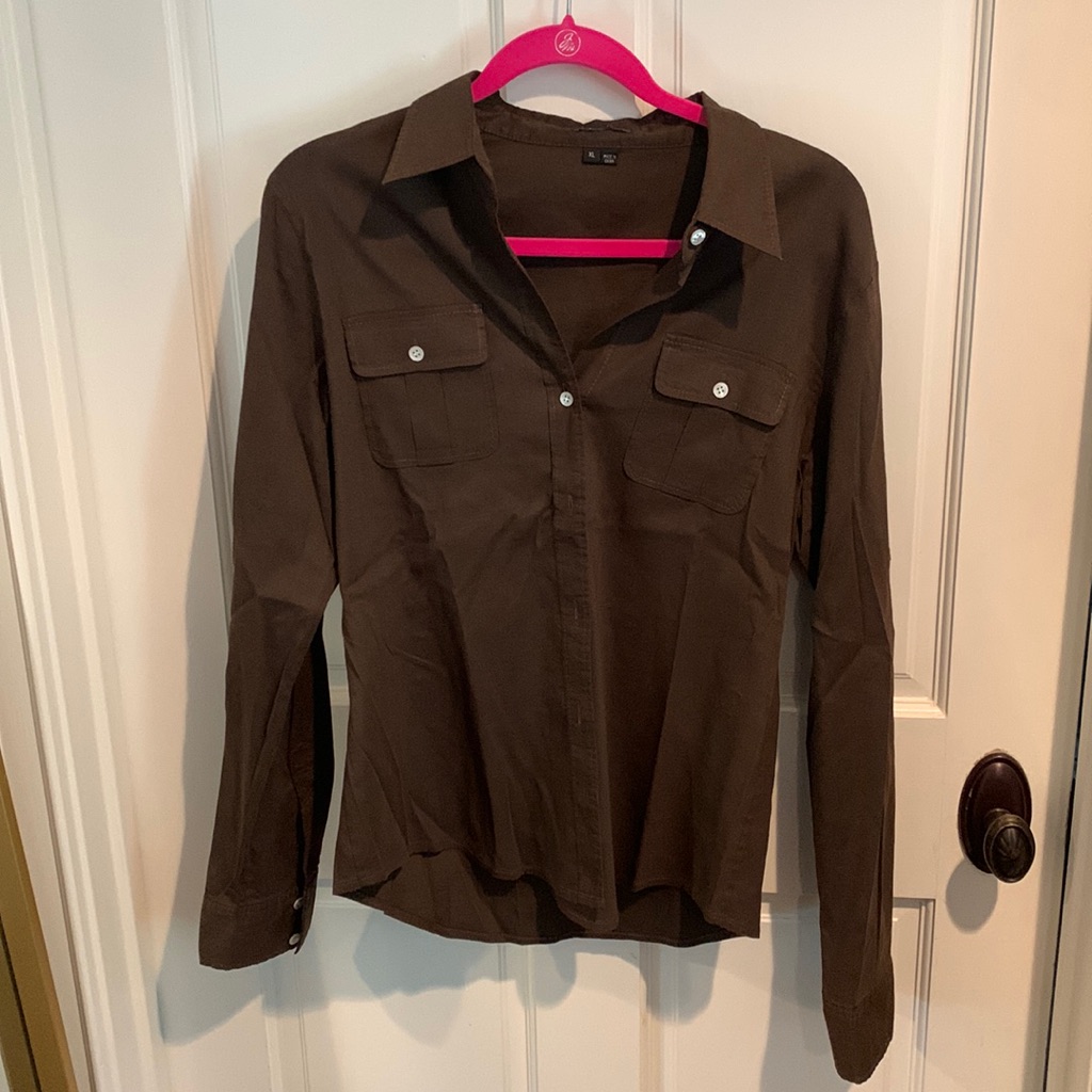 Theory Brown Button Down